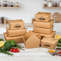 Boîte à lunch jetable en papier kraft recyclable, personnalisable avec logo, pour plats à emporter, restauration rapide, pliable, pour nouilles, sushis, desserts – Fournisseur direct usine