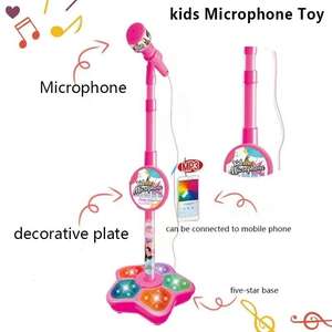 Microphone basse pour enfants en vente chaude avec support Machine à karaoké Chanson Instrument de <span class=keywords><strong>musique</strong></span> en plastique Jouet éducatif Cadeau d'anniversaire - Product Image 4