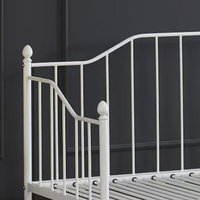 Lit de repos moderne en métal avec lit gigogne extractible, taille double, sommier à lattes en acier, cadre de canapé-lit, aucun sommier tapissier nécessaire pour chambre à coucher et salon