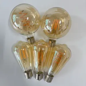 Home Bedroom Office Vintage 220V 230V 240V E26 E27 2700K 3000K 2-8W Edison ST64 Antique Glass Style LED Filament Bulb