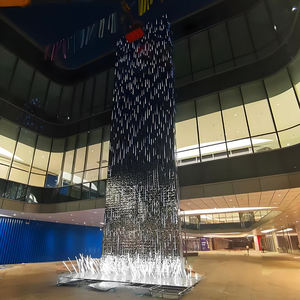 Luminaire suspendu cylindrique en cristal, grande taille, LED, hauteur réglable, luminaires décoratifs pour centre commercial - Product Image 1