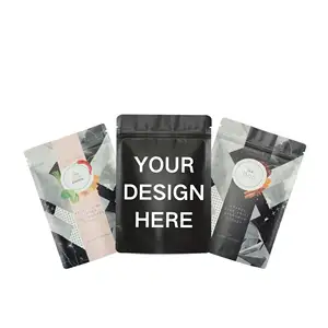 Stampa personalizzata 100g 200g 500g all'ingrosso vendita calda autosigillante tè spesso grande opaca sacchetto di stand up con cerniera mylar bag