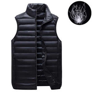 Gilet <span class=keywords><strong>d</strong></span>'hiver léger en duvet de canard blanc Vestes équestres col montant <span class=keywords><strong>sans</strong></span> manches Gilet court en duvet Veste Outwear - Product Image 4