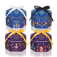 Boîtes en papier hexagonales pour rubans, emballages cadeaux pour bonbons, chocolats, décorations de fête Diwali