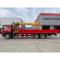 Grue montée sur camion Dongfeng Huashen T5 6x4 certifiée CE OTTC, 14 tonnes, flèche à 5 sections, norme nationale VI, Cummins 260 CV, pompe hydraulique