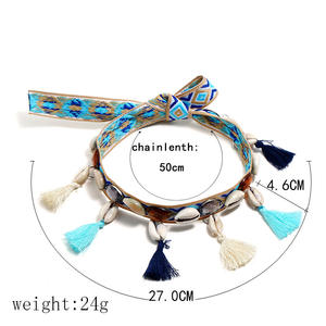 2025 nouveau coquillage conque cuir tressé tour de cou été plage femmes mode ruban Suture coquille gland naturel Agate collier - Product Image 2