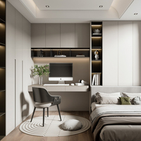Bois confortable chambres simples sur lit superposé meubles ordinateur bureau armoire maison appartement chambre meubles