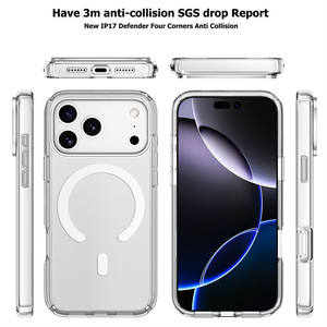 حافظة لامعة واضحة مع مغناطيسية لهاتف آيفون 17 Air 17 Pro <span class=keywords><strong>Max</strong></span> مع غطاء هاتف محمول بشهادة اختبار السقوط 3 م - Product Image 3