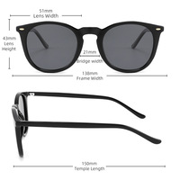 Lunettes de soleil UV400 modernes de haute qualité pour femme et unisexe, monture ronde classique en acétate, logo personnalisé, fabricant de lunettes de luxe et de mode