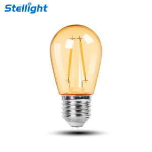 Bombilla LED de Jardín <span class=keywords><strong>E27</strong></span> de Plástico Blanco Cálido de 2W, 220V, S14, Color Ámbar Transparente, con Control Remoto, SMD, Alto CRI 90, Regulable - Product Image 1