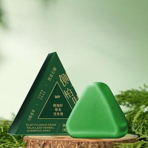 Savon shampoing aux herbes naturel en stock/personnalisé Thuja Orientalis Barre shampoing en forme <span class=keywords><strong>de</strong></span> triangle Savon contrôle <span class=keywords><strong>de</strong></span> l'huile Savon capillaire - Product Image 3