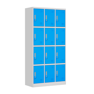 Casier de rangement en acier à 12 portes, structure KD, armoire métallique pour chaussures, armoire à vêtements en fer, casier à casques avec serrure à clé - Product Image 4