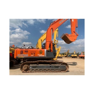 Excavatrice sur chenilles hydraulique Hitachi ZX350 d'occasion, équipement de construction orange pour travaux de terrassement et manutention de matériaux - Product Image 1