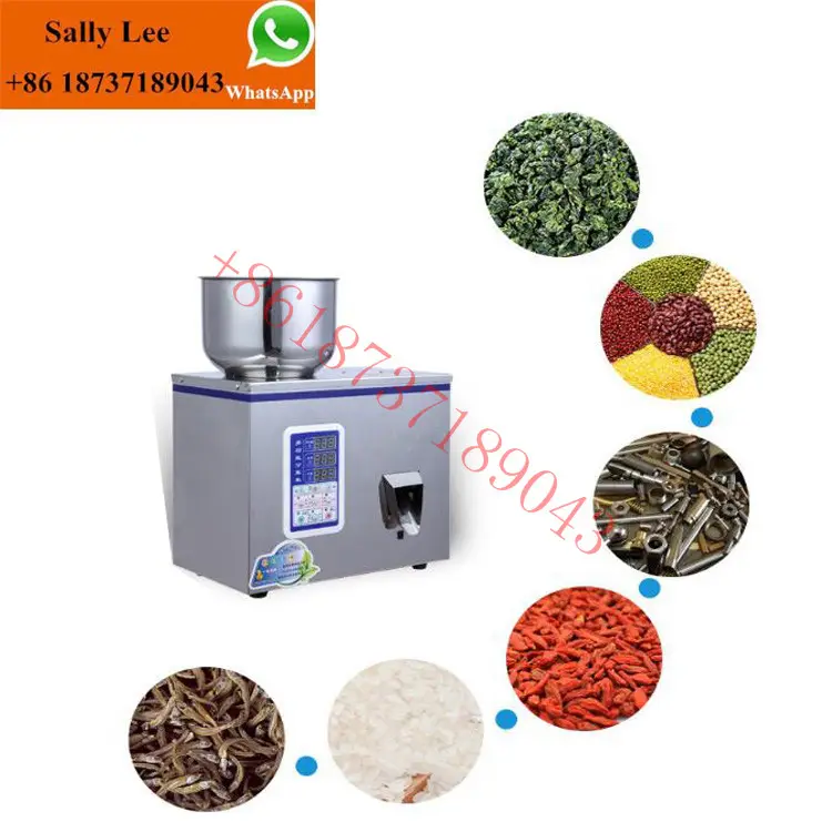 Semi Automatic Vibration Pouch Tea / Coffee Beans Bag / Chili Weighing Powder Filling packing Machine