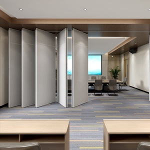 Cloison mobile de salle de conférence, porte pliante, cadre en verre, porte coulissante insonorisée, écran mobile - Product Image 3