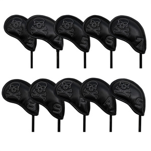 Venta al por mayor: Juego <span class=keywords><strong>de</strong></span> 10 fundas protectoras <span class=keywords><strong>de</strong></span> cuero PU impermeables con diseño <span class=keywords><strong>de</strong></span> calavera para palos <span class=keywords><strong>de</strong></span> <span class=keywords><strong>golf</strong></span>, directamente <span class=keywords><strong>de</strong></span> fábrica, personalizables. - Product Image 2