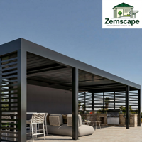 Pavillon de jardin extérieur imperméable Zemscape, pavillon électrique, pavillon à arche en aluminium
