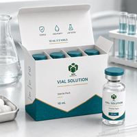 Maßgefertigte 10ml Ampullen-Verpackungsetiketten Pillen- & Flüssigkeitsverpackung Selbstaufrichtende Schachteln mit Elfenbeinkarton Heißprägung Logo