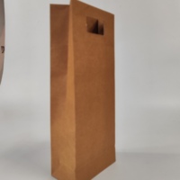 Doppelgriff-Pappkarton, tragbare Wellpappbox, Weinverpackung, Rotwein-Geschenkbox, Kraftpapier-Kamelienölbox, Rotwein-Tasche