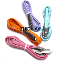 Nouveau Câble USB-C Plat Anti-Nœuds 2-en-1 Type-C L 3A à Synchronisation Rapide en Silicone Écologique 240W, Vente Chaude 2026, Personnalisation en Gros du Logo