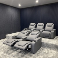 Elektrischer Relaxsessel aus Leder für Heimkino, Keller oder Medienraum – Power-Theater-Sofa mit Kopfstütze