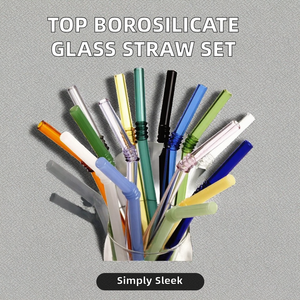 หลอดดูดน้ำแก้วโบโรซิลิเกตคุณภาพสูงแบบใช้ซ้ำได้สำหรับอุปกรณ์บาร์ ขายส่ง - Product Image 1