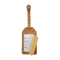 Ensemble porte-passeport et étiquettes de bagages en liège naturel personnalisables et écologiques Sunrise, étui durable pour cartes de voyage