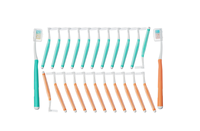 Kit de Cuidado Dental Portátil 7 en 1, Cepillo de Dientes en Forma de V, Cepillo Interdental, Hilo Dental, Mini Pasta de Dientes, Enjuague Bucal, Caja de Almacenamiento