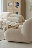 Canapé-chaise moderne en tissu peau de mouton blanc décontracté et unique, ensemble géométrique Wabi-Sabi, villa, hall, canapé d'angle, caractéristique modulaire