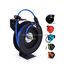 Enrouleur de tuyau d'air 15 <span class=keywords><strong>M</strong></span> rétractable automatiquement 3/8 "pouces X <span class=keywords><strong>50</strong></span> 'pied Max 300PSI le plus long jamais hybride polymère tuyau industriel cadre en acier bobine - Product Image 1