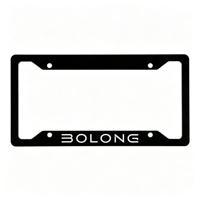Cadre de plaque d'immatriculation BOLONG à 4 trous, norme américaine, en ABS, support de plaque d'immatriculation personnalisé, cadre de plaque d'immatriculation de voiture avec logo personnalisé