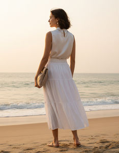 Elegante Falda de Algodón Cambray para Mujer, Ligera, Transpirable, Cómoda y Estilosa, Perfecta para Ocasiones Casuales, Trabajo y Viajes - Product Image 2