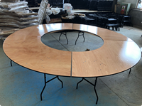 Table Serpentine Pliante en Contreplaqué en Forme de S de 72 Pouces pour 8 à 10 Personnes, Idéale pour les Événements Extérieurs, Banquets et Mariages (Vente en Gros)