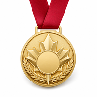 Médaille de hockey sur glace 3D personnalisée en alliage de zinc, feuille d'érable bleue, émail souple, médailles de récompense sportives en métal avec ruban pour tournoi
