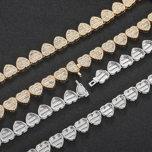 12มิลลิเมตรโครเมี่ยมเปิดหัวใจสร้อยคอเทนนิสเพทายสร้อยคอเครื่องประดับแฟชั่นที่ดีกับเสน่ห์ Choker โซ่สร้อยคอสำหรับผู้หญิง - Product Image 4