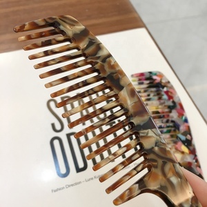 Peine grande para el pelo de 4 mm de grosor, con textura de mármol, tortoisshell, Retro, acetato de celulosa, nuevo - Product Image 4