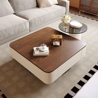 Table basse en bois massif de style vintage moderne de luxe 2026 pour appartements, salons, petite table noire