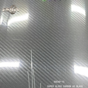 Super Gloss 6D Carbon Fiber Black Car <b>Wrap</b> Vinyl Film Sticker Automotive Accessories Protection Film - Product Image 3