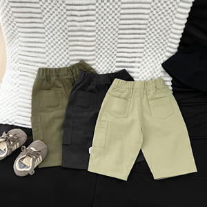 Pantalons <span class=keywords><strong>cargo</strong></span> décontractés en coton pour garçons, style coréen, couleur unie, automne-hiver, nouveaux pantalons droits élégants et polyvalents - Product Image 2