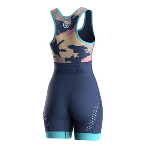 <b>Women's</b> Wrestling <b>Singlet</b> Breathable Stretch Fabric Custom Logo Durable Stitching Competition and Training Wear - Product Image 4