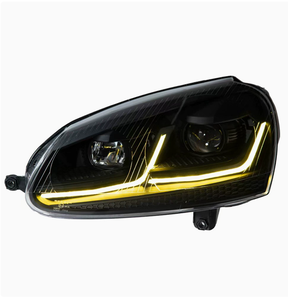 Pour Volkswagen <span class=keywords><strong>Golf</strong></span> 5 2006-2010, ensemble de phares MK5, mise à niveau vers les phares <span class=keywords><strong>Golf</strong></span> 7.5 avec <span class=keywords><strong>feux</strong></span> de jour bicolores - Product Image 1