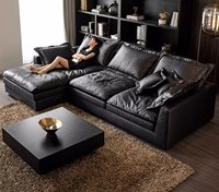 Modernes Anpassbares 7-Sitzer L-förmiges Modulares Sofa-Set Möbel mit Leder für das Wohnzimmer Konfigurierbar