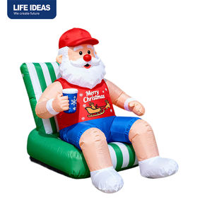 Décorations de Noël gonflables OEM de 6 pieds, Père Noël gonflable avec lumières LED intégrées pour décorations extérieures - Product Image 5