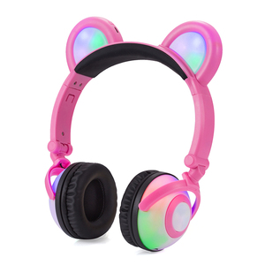 Cuffie Silenziose per Feste con Orecchie da Orso, Bluetooth e Luci LED - Product Image 1