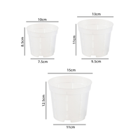 Pots à orchidées en plastique transparents pour le contrôle des racines, 3 tailles, pots de pépinière ronds avec trous de drainage au fond et sur les côtés