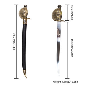 <span class=keywords><strong>Sabre</strong></span> <span class=keywords><strong>de</strong></span> <span class=keywords><strong>pirate</strong></span> <span class=keywords><strong>de</strong></span> la marine européenne et des Caraïbes du XIXe siècle - Élément <span class=keywords><strong>de</strong></span> <span class=keywords><strong>pirate</strong></span> : voilier/ancrage/crâne à os croisés (style d'embout semi-enveloppé) - Product Image 6