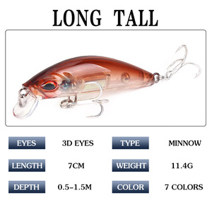Señuelo de Pesca XY-377, Cebo de Agua Media, 7 Colores, Brilla en la Oscuridad, Aparejos de Pesca de Agua Dulce con Anzuelo Triple - Product Image 2