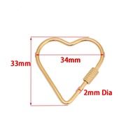 Fermoirs à vis ovales en forme de cœur et d'étoile dorés, grands mousquetons pour la fabrication de colliers, bracelets et porte-clés DIY
