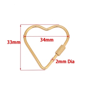 Chiusure a vite ovali a forma di cuore e stella in oro, grandi moschettoni <span class=keywords><strong>per</strong></span> la creazione fai da te di collane, <span class=keywords><strong>bracciali</strong></span> e portachiavi - Product Image 3