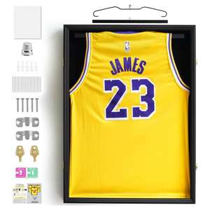 Cornice Espositiva Personalizzata per Maglie Sportive, Cornice Nera Artigianale con Coperchio a Ribalta per Magliette, Cornice per Foto, Cornice per Maglie da Basket e Calcio - Product Image 1
